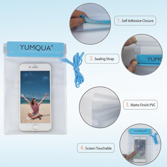 Clear Waterproof Bags, Water Tight Cases Pouch Dry Bags for Camera Mobile Phone Maps Pouch Kayak Military Boating Document Holder