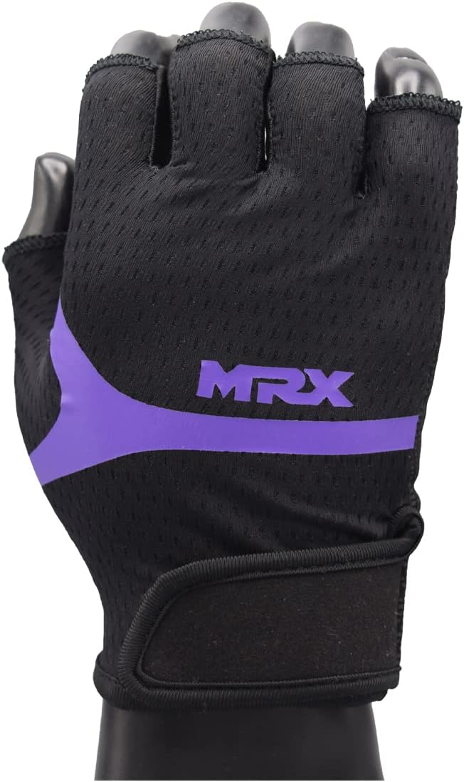 MRX Weight Lifting Gloves for Women Breathable Workout Gloves Anti Slip Padded Shock-Absorbing Extra Grip Palm Protection Half Finger Exercise Gloves for Gym, Cycling, Training, Weightlifting
