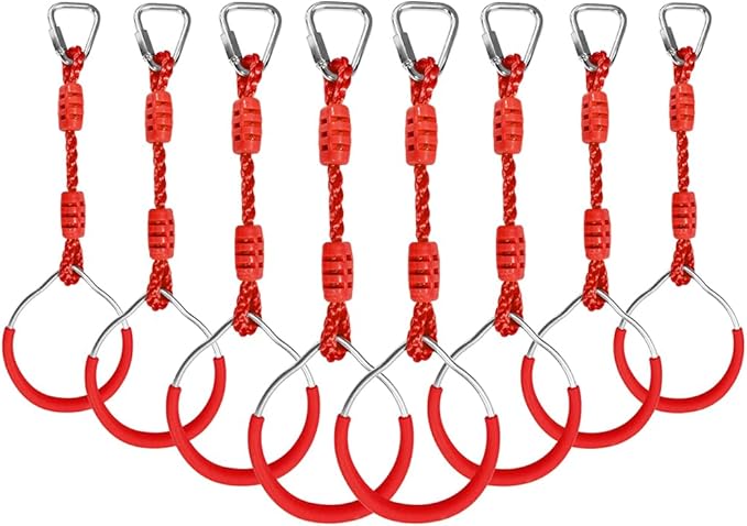 Ninja Ring Fitness Gymnastic Ring Climbing Bar Workout Outdoor Backyard Playground Training Equipment Play Set, Jungle Gym Fist Hanging Swing Monkey Bars Ninja Warrior Obstacle Course Trapeze Playsets