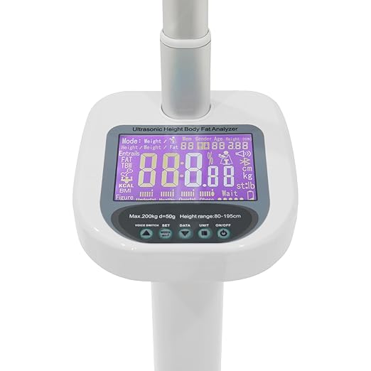 Professional Ultrasonic Medical Scale w/LCD Display Digital Physician Scale Height and Weight Scale for Measuring BMI Body Fat Muscle Calories and More