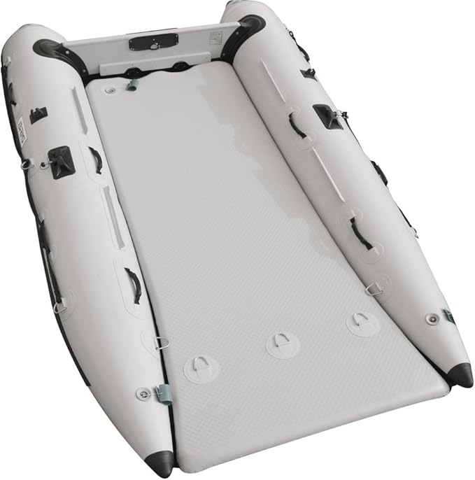 BRIS 11 ft Inflatable Catamaran Inflatable Boat Inflatable Dinghy Mini Cat Boat Gray