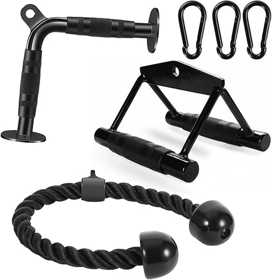 Cable Attachments for Gym, Cable Machine Attachment Set, LAT Pulldown Attachments, Cable Machine Accessories, Tricep Pull Down Attachment, Home Gym Accessories