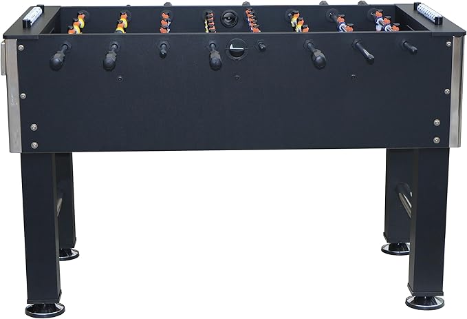 ﻿ ﻿ 55'' Foosball Table, Home Arcade Table Soccer with Adjustable Legs&Heavy-Duty Bracket | Equipped with 4 Balls+2 Cup Holders | Multifunctional Football Table for Home Bar and Game Room