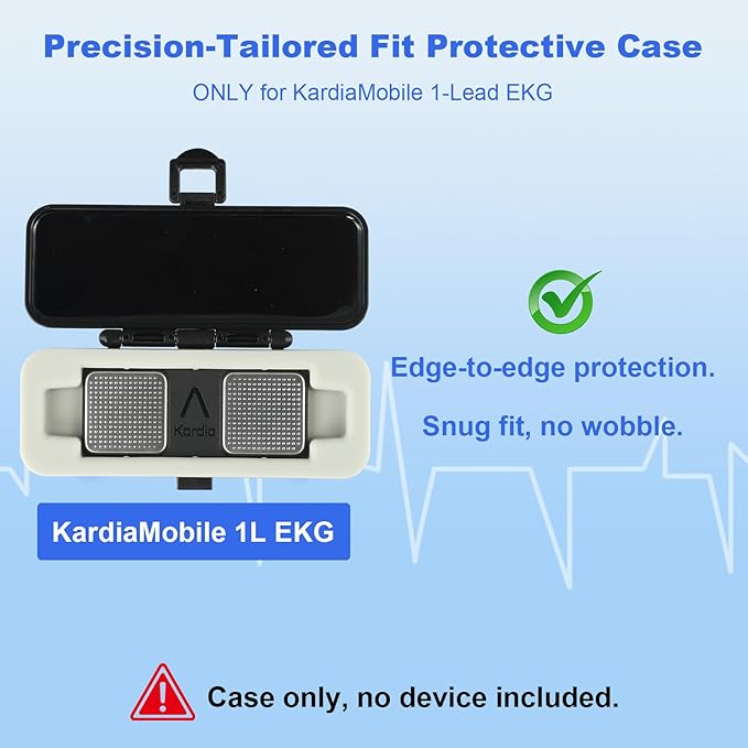 Hard Shell Case for KardiaMobile EKG Monitor - Portable, Impact & Water Resistant with Soft Silicone Interior - Protect Your Kardia Mobile Heart Monitor On The Go