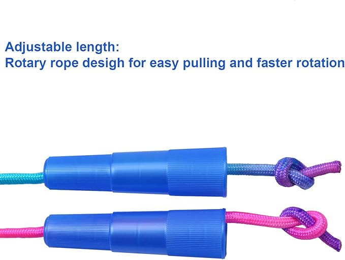 Elcoho 10 Pack Kids Rainbow Jump Rope Set Jumping Ropes Vibrant Skipping Ropes for Kids Outdoor Fun, Party Favors, 7.2 Feet