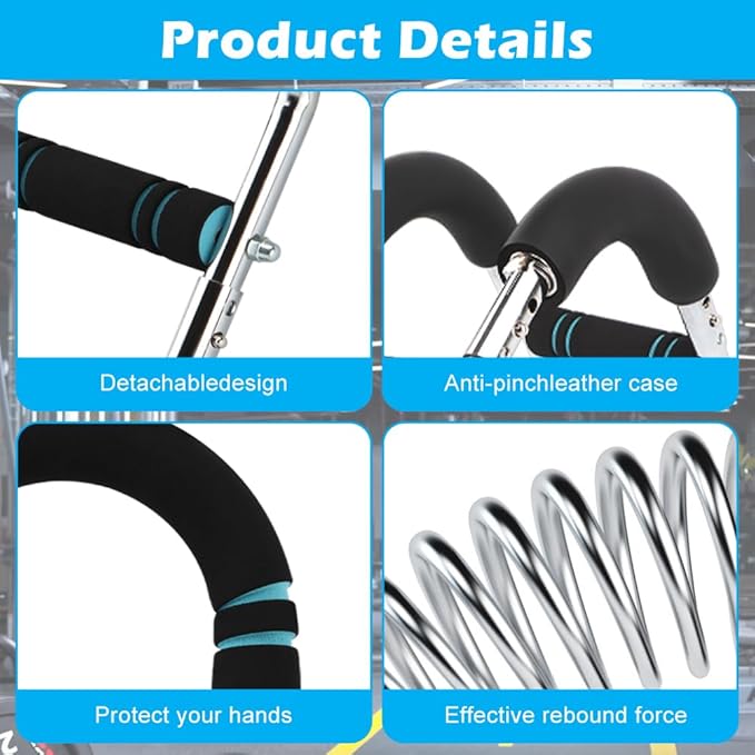 Twister Arm Trainer, 40-100lb Adjustable Power Twister Bar, Arm Trainer with Chest Workout Equipment, Detachable Design Fitness Machine for Home & Gym