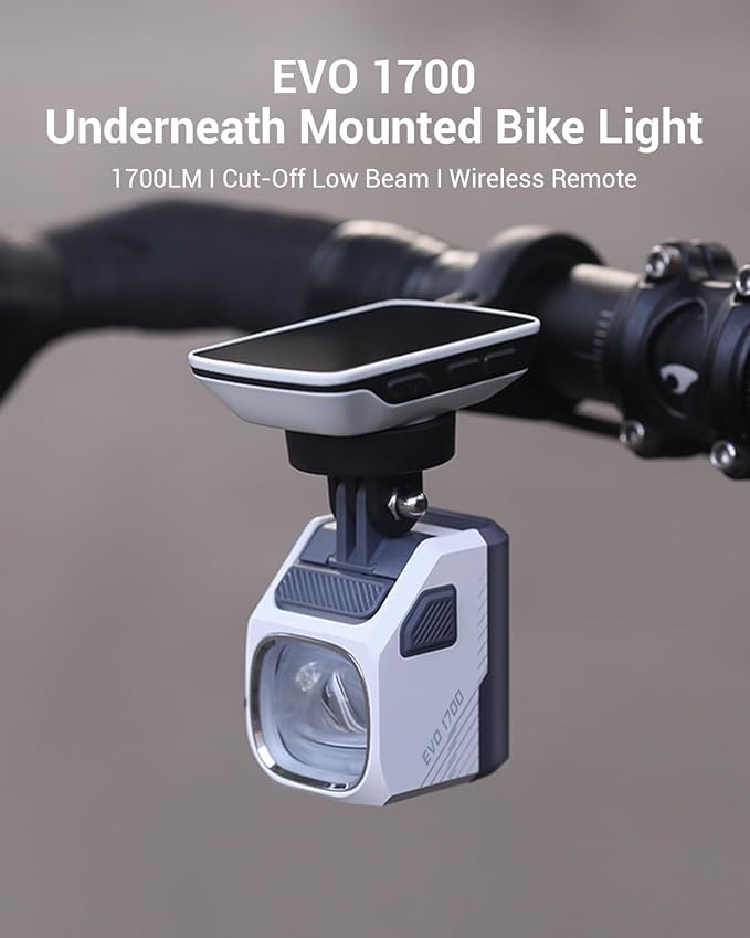 Magicshine EVO 1700 Underneath Mounted Bike Lights for Night Riding,USB-C Rechargeable Bike Headlight, IPX 6 Waterproof Bike Front Light for Road Urban Cyclists