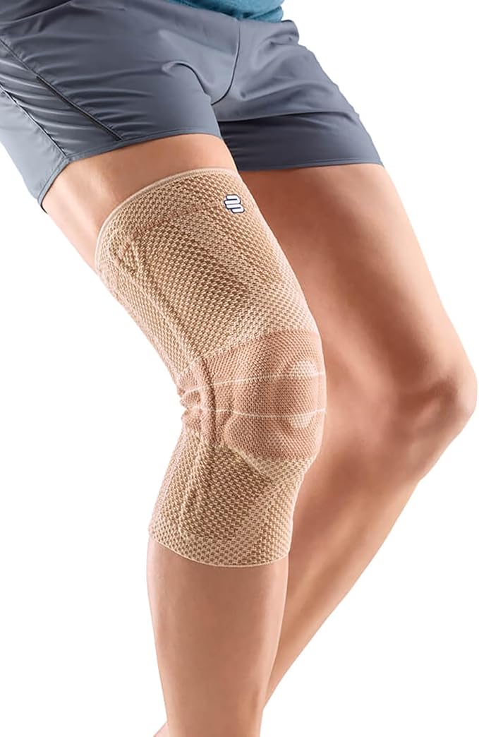Bauerfeind GenuTrain Knee Support Brace (New Version) - Targeted Support for Pain Relief & Stabilization for Weak, Swollen & Injured Knees & Arthritis - Size 3C, Comfort - Color Nature