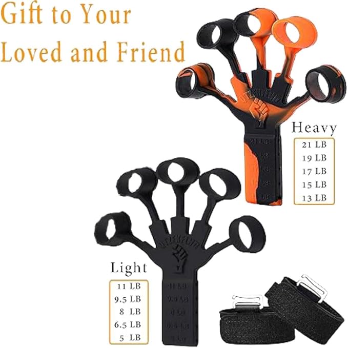 Grip Strength Trainer with Forearm Strengthener, Hand Grip Strengthener, Hand Extension Exerciser, Stress Relief Ball and Hand Grip Strengthener for Muscle Building and Injury Recover(5 PCS)