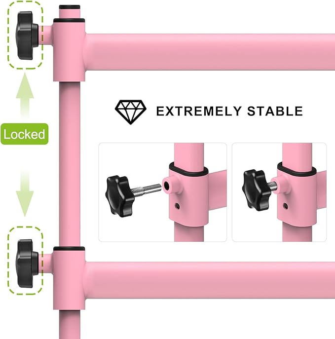 Dolibest Freestanding Ballet Bar, Height Adjustable Ballet Bar, Heavy Duty Dance Bar, with Non-Slip Rubber Pads, Enhanced Stability, Dance/Yoga/Fitness Stretching Bar, Ideal for Kids and Adults