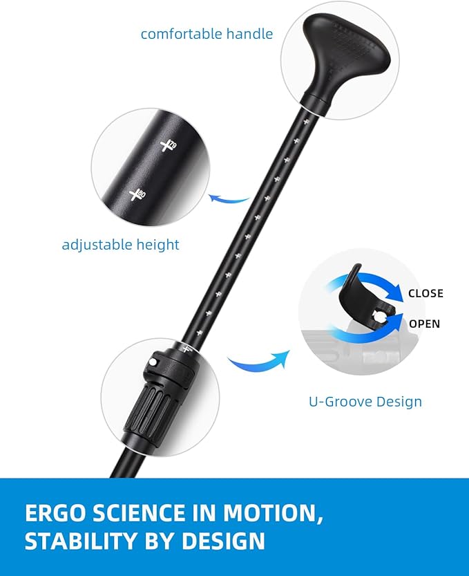 OCEANBROAD SUP Paddle - Adjustable Stand-Up Paddle for Paddleboard Kayak, Adjustable Aluminum Alloy Shaft with Reinforced Nylon Blades