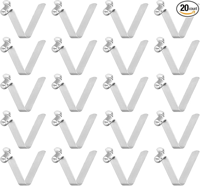 HARFINGTON Single Button Kayak Paddle Snap Spring Clip Spring Steel V-Shaped Hollow Lift Telescopic Locking Tube Pole Clips for Tent Umbrella Camping