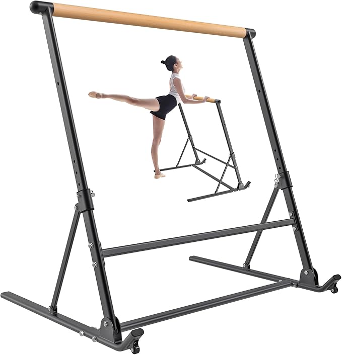 Height Adjustable Ballet Barre, Heavy Duty Freestanding Dance Bar, Anti-Slip Sturdy for Kids & Adults, Ideal for Home, Ballet, Fitness, Yoga