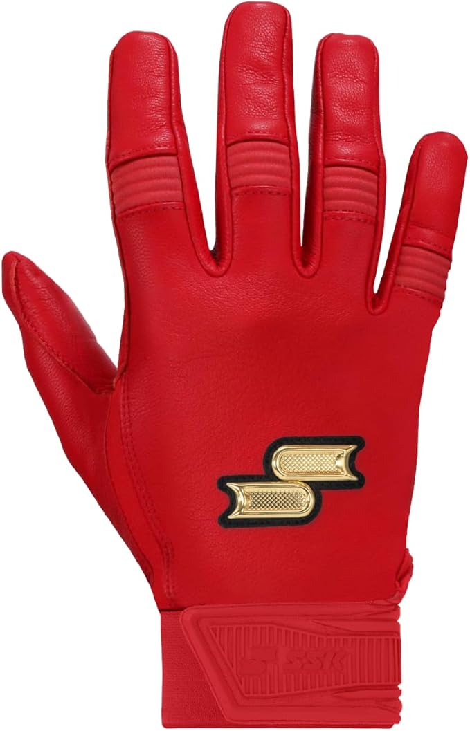 SSK Showcase Youth Baseball Batting Gloves - Durable Full Cabretta Leather Glove - 8 Colors