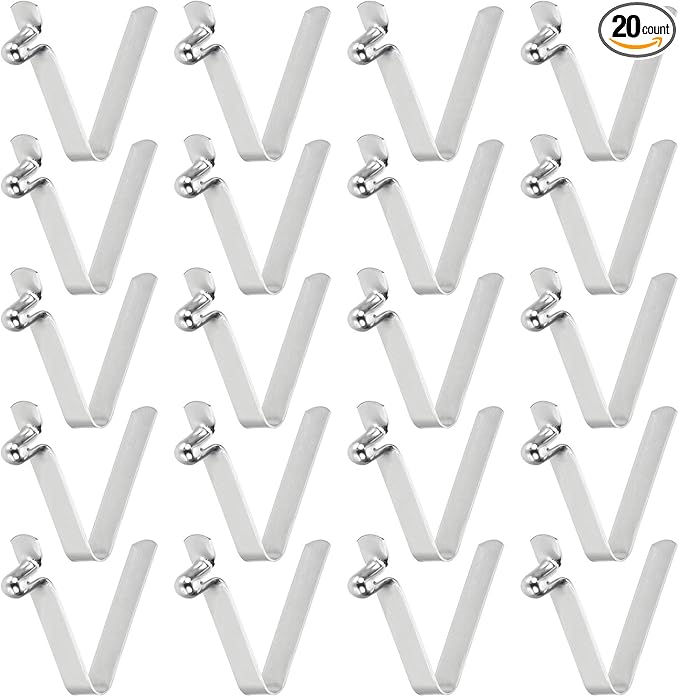 HARFINGTON Single Button Kayak Paddle Snap Spring Clip Spring Steel V-Shaped Hollow Lift Telescopic Locking Tube Pole Clips for Tent Umbrella Camping