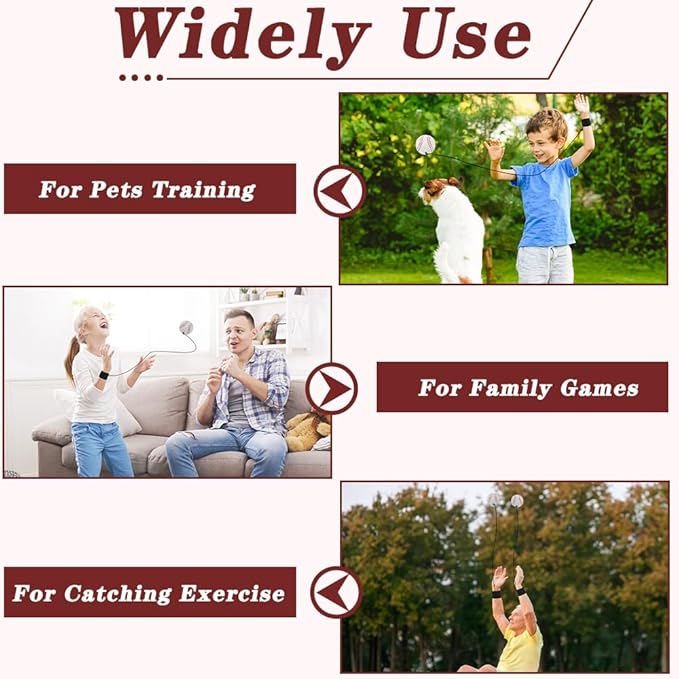 Wrist Return Ball, 2.36inches Rubber Rebound Ball with Strap for Wrist Exercise Play