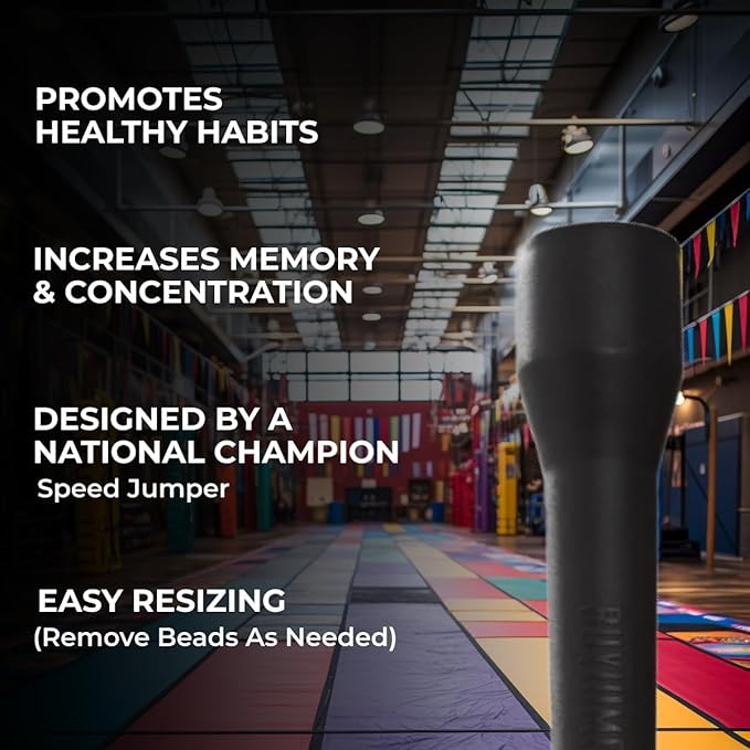 Beaded Kids Exercise Jump Rope - Segmented Skipping Rope for Kids - Durable Shatterproof Outdoor Beads - Light Weight and Tangle Free Exercise Training - Easily Adjustable Kids Jump Rope for Fitness