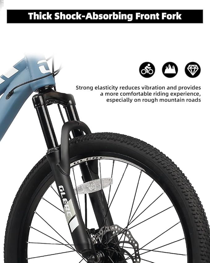 Glerc 20 24 Inch Kids Bike, Kids Mountain Bike for Boys and Girls Ages 6-14, 21-Speed Skyline Bicycle with Front Suspension and Disc Brakes, Multiple Colors