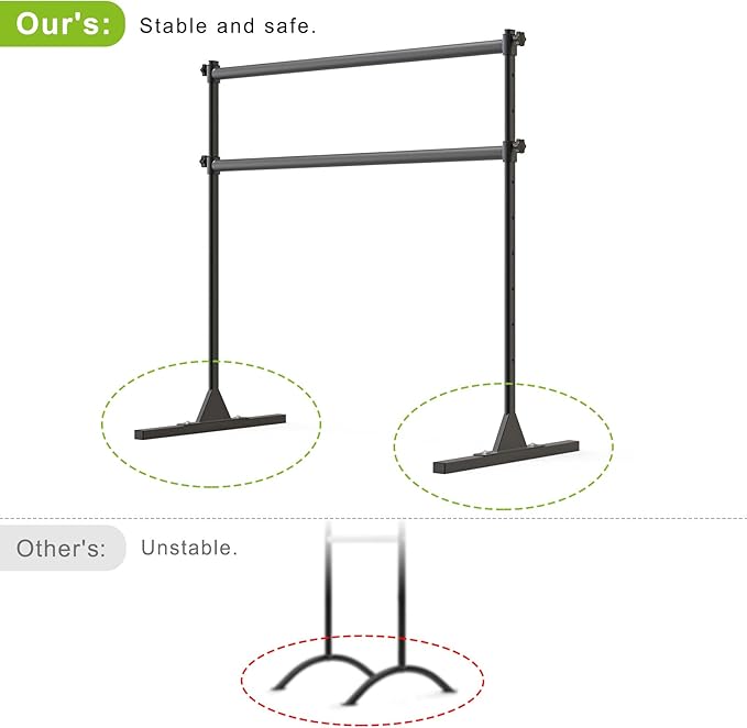 SELEWARE Height Adjustable Ballet Barre Freestanding Ballet Bar Heavy Duty Dance Bar Support Barre Movements Body Stretch Pull-ups, Sturdy Construction Never Fall Apart, Anti-Slip