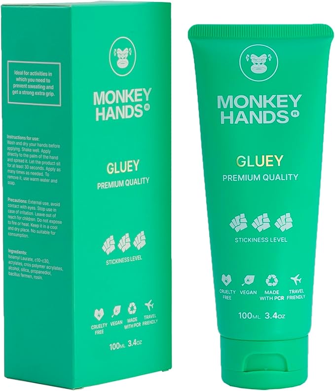 MonkeyHands Gel Grip Pole Dance, Calisthenics, Rings, Parkour, Gymnastics, Padel, Tennis and More - High Performance - Skin Friendly, Vegan, Without Parabens and Petrolatum - 100ml.