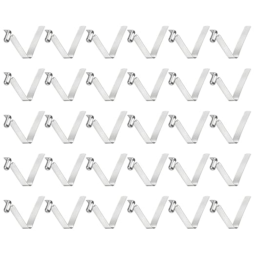 HARFINGTON 30pcs Single Button Kayak Paddle Snap Spring Clip 3.8x7.1x32mm 65Mn Spring Steel V-Shaped Hollow Lift Telescopic Locking Tube Pole Clips for Tent Umbrella Camping