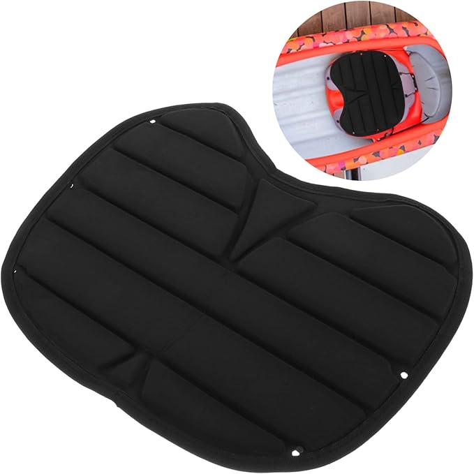 Lightweight Kayak Seat Cushion Pad Comfortable Ergonomic Design for Canoe Fishing Boat Compatible with Kayaks for Long Hours of Paddling Black