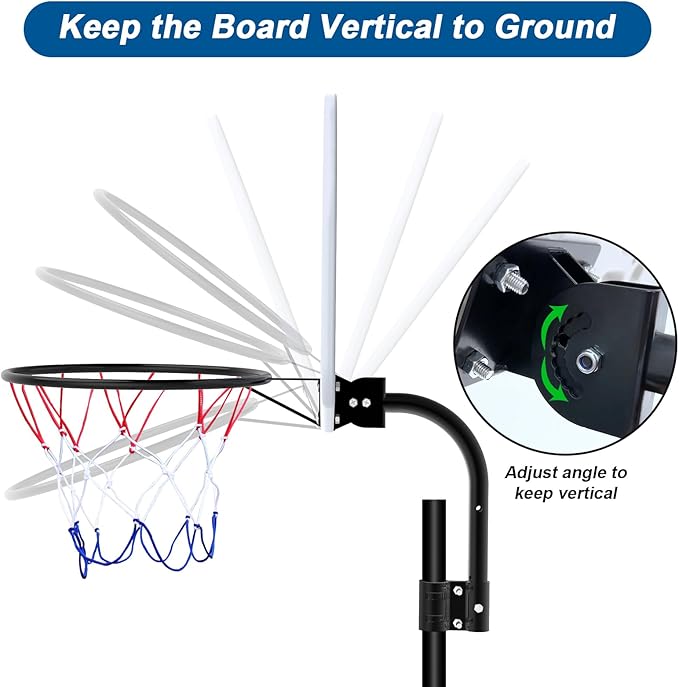 Trampoline Basketball Hoop with LED Lights, Solar Powered Basketball Hoop for Trampoline Fits for Straight Pole & Curved Pole, Trampoline Basketball Hoop Attachment with Mini Ball and Pump.