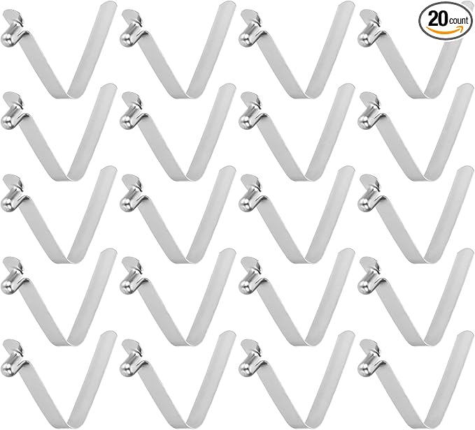 HARFINGTON Single Button Kayak Paddle Snap Spring Clip Spring Steel V-Shaped Hollow Lift Telescopic Locking Tube Pole Clips for Tent Umbrella Camping