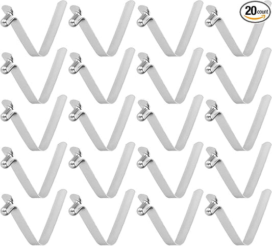 HARFINGTON Single Button Kayak Paddle Snap Spring Clip Spring Steel V-Shaped Hollow Lift Telescopic Locking Tube Pole Clips for Tent Umbrella Camping