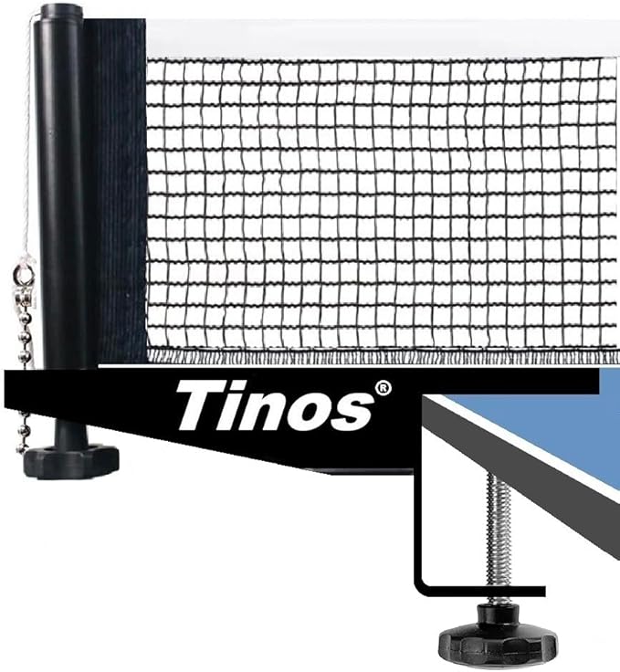 Tinos Professional Table Tennis Net fits 1.8" Maximum Table Thickness | Screw Clamp Ping Pong net & Post Set | Height and Tension adjustments