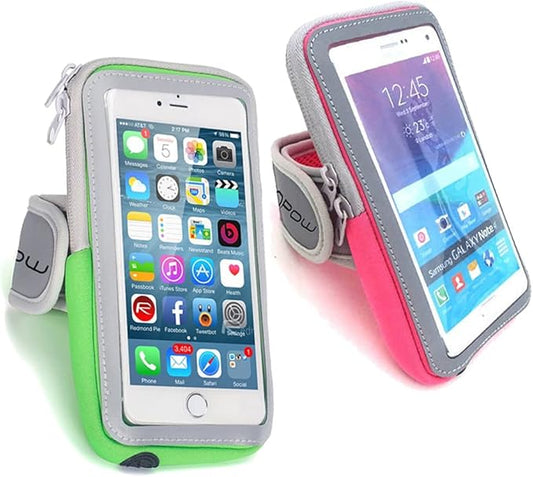 LENPOW 2 Pack Multifunctional Outdoor Sports Armband Sweatproof Running Armbag Casual Arm Package Bag Gym Fitness Cell Phone Bag Key Holder for iPhone 14 13 12 Max Pro Plus Samsung Galaxy Note S22 S21