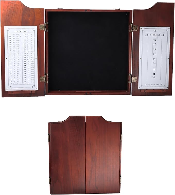 GSE Games & Sports Expert Professional Solid Wood Classic Official Size Dartboard Cabinet with Dart Scoreboard for Game Room. Dartboard & Darts Not Included