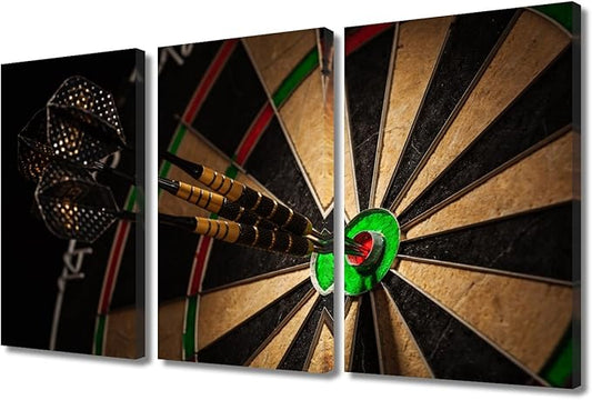 Vintage Wall Art for Living Room Inspirational Office Canvas Wall Art Dart Hit the Target Contemporary Wall Art Posters and Prints Multi Panel Modern Artwork Ready to Hang for Bedroom, 24"Wx36"H