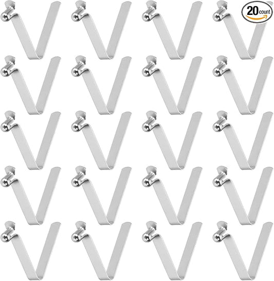 HARFINGTON Single Button Kayak Paddle Snap Spring Clip Spring Steel V-Shaped Hollow Lift Telescopic Locking Tube Pole Clips for Tent Umbrella Camping