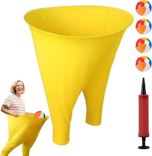 Granny Pants Yard Game Sets, 2025 New Outdoor Party Granny Pants with 4 Bouncy Balls and 1 Pump for Family Reunion Games, Backyard Gatherings & Team Games
