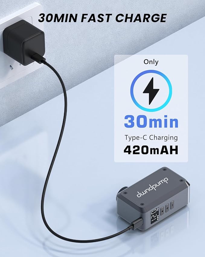 Bike Pump Electric DP5 PRO, 120 PSI Portable Bike Tire Pump with Gauge, Mini Bicycle Air Pump, Auto Shut Off, with Presta and Schrader Valves, for Road Bike, Mountain Bike, Sports Balls