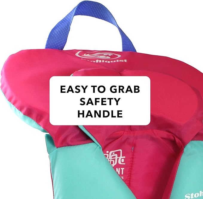 Stohlquist Infant Life Jacket, US Coast Guard Approved, Type II Life Vest (20-30 lbs) for Babies and Toddlers, Support Collar with Grab Handle, PFD for Pools, Lakes and Boating
