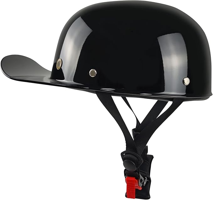 Adult Unisex Black Half Motorcycle Helmet, DOT Approved, for Chopper Moped Scooter Motorbike Electric