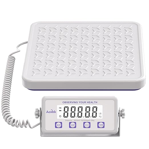 Medical Scale, 440LBS Heavy Duty Scale for Body Weigh, Wrestling, Hospitale, Multifunction Button, LCD Display, with Manual and Adapter