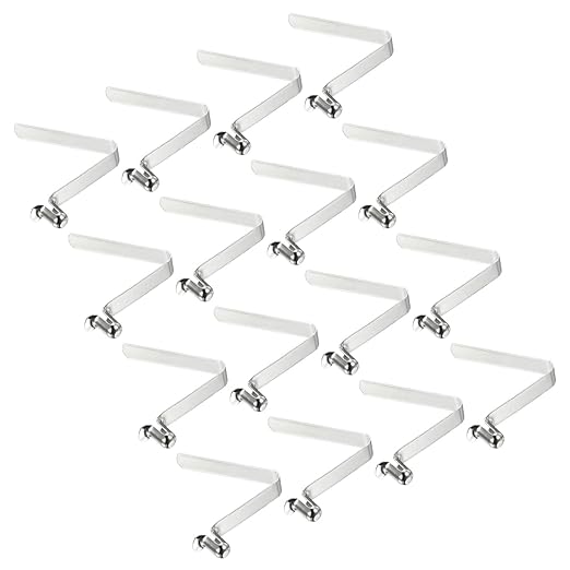 PATIKIL 9.5x6mm Kayak Paddle Snaps, 16 Pack Tent Pole Clips Steel V Shaped Single Pin Push Button Spring Clips Lock Tube Pole Clips for Camping Awning