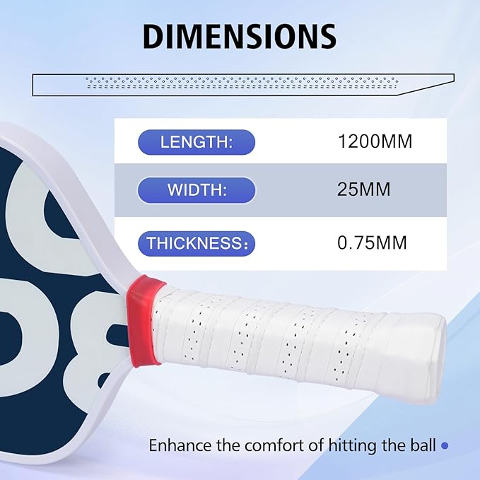 Pickleball overgrip 6 Pack Anti-Slip, Sweat-Absorbing and Extra-Long Pickleball Grip Tape Suitable for Tennis Squash Badminton