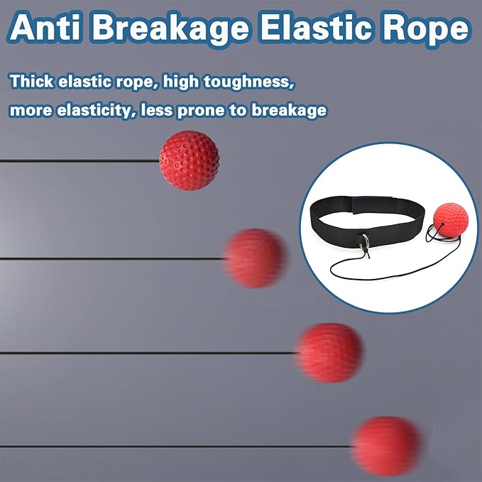 Boxing Reflex Ball Set of 5 Boxing Training Adult Balls with Headband for Adult Training at Home to Improve Speed and Hand Eye Coordination Box Game MMA Gear Punching Equipment