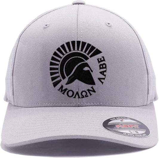 Spartan Warrior Helmet Molon Labe - Come and Take It Custom Embroidered Flex Fitted Baseball Hat
