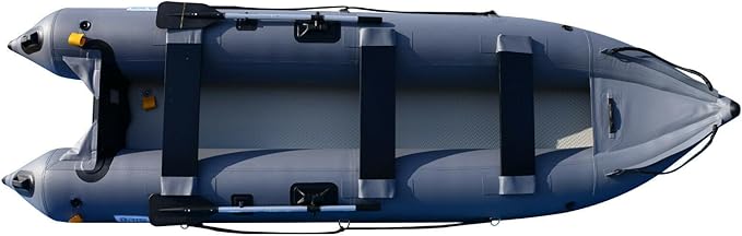 BRIS 14.1ft Inflatable Boat Inflatable Kayak 3 Person Kayak Canoe Fishing poonton Boat