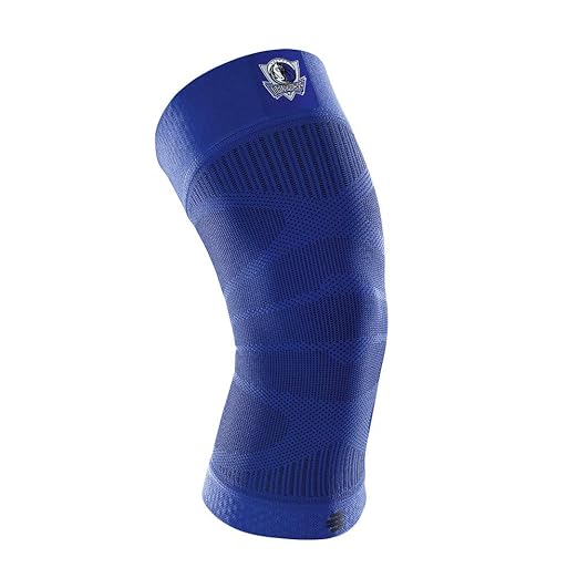 Bauerfeind Sports Compression Knee Support NBA Dallas Mavericks - Lightweight Design with Gripping Zones for Basketball Knee Pain Relief & Performance (Mavericks, L)