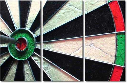 3 Pieces Dart Board Modern Wall Art Shooting Target House Decorations for Living Room Inspirational Canvas Wall Art Paintings for Bedroom Office Decor Artwork Framed Easy to Hang - 40"Wx60"H
