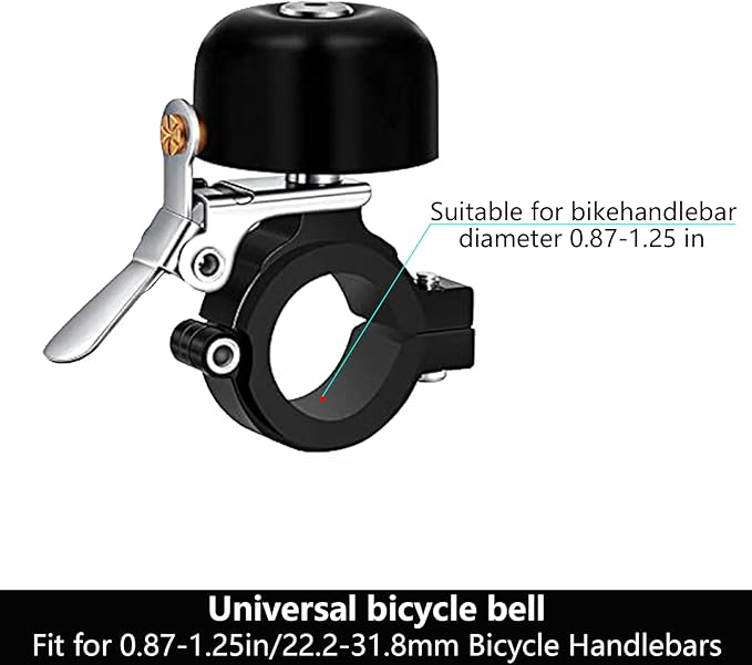 Greallthy Bike Bell Classic Brass Bicycle Bell,Bike Bells for Adults Kids,Loud Sound Bells Fit for 0.87-1.25in/22.2-31.8mm Bicycle Handlebars,Road Mountain Bike Accessories.