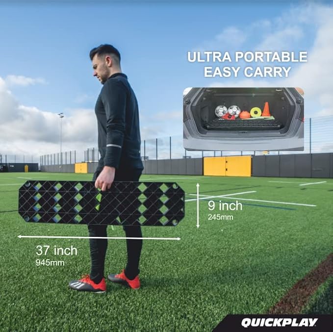 QUICKPLAY Replay Station Soccer Rebound Board - Portable Dual Surface Rebounder with Adjustable Angle - Soccer Training Equipment for Control, Passing Practice