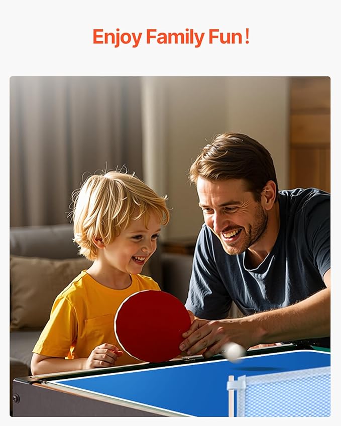 VEVOR 3-in-1/4-in-1 Combo Game Table Set, 48"/54" Air Hockey, Ping Pong & Foosball Combo, with Pucks & Pushers, Multi Combination Table for Family Game Room or Office