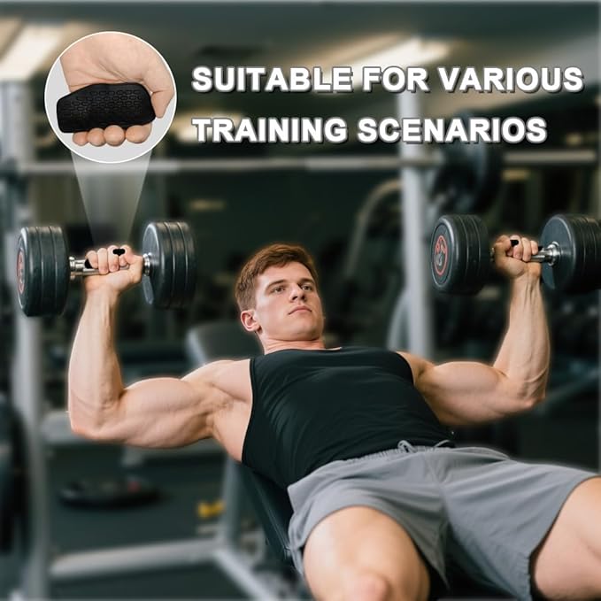 Anti-Slip Gym Workout Grips for Weight Lifting, Exercise Gloves with Ergonomic Hand Protection & Portable Design for Men & Women